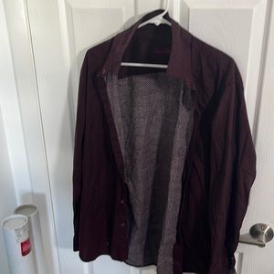 Long sleeve dress shirt red pattern